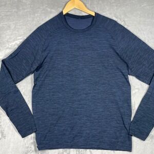 Lululemon ABC Long Sleeve Shirt Men's Navy Heathered Metal Vent Performance